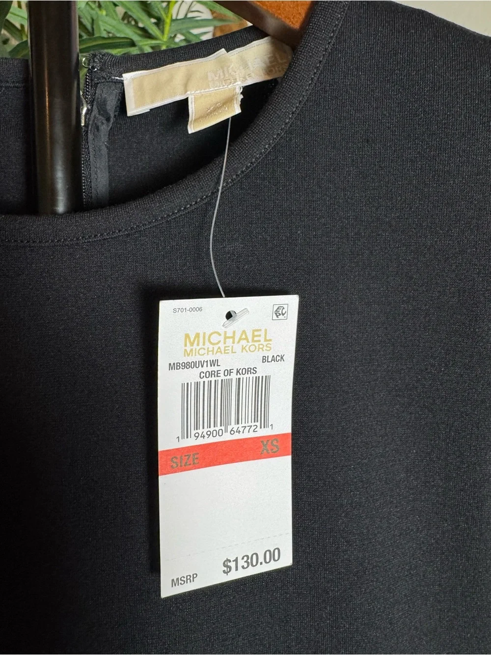 Michael Kors Black leather Puff-Sleeve Dress - xs
